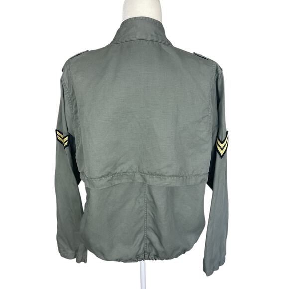 Rails Rowan Military Bomber Jacket Linen Tencel Green Women's Size Large Boho - Picture 5 of 12
